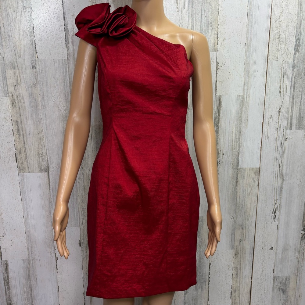 Caché Vintage Y2K Red One-Shoulder Dress‎